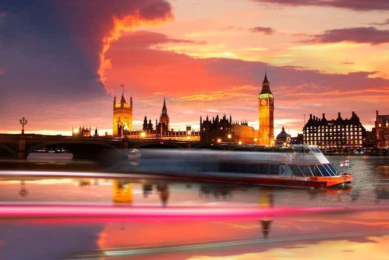 Londres à la tombée de la nuit